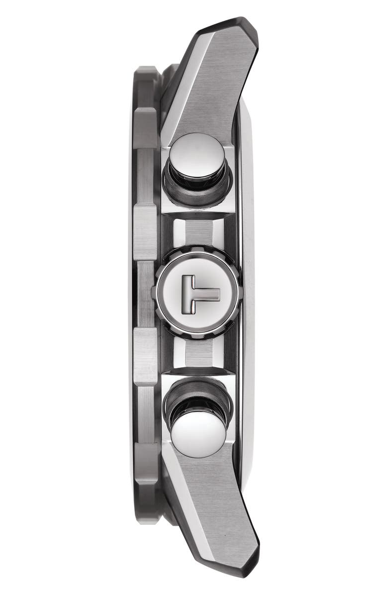 Tissot Supersport Chronograph Leather Strap Watch, 45.5mm, Alternate, color, Black/ Silver