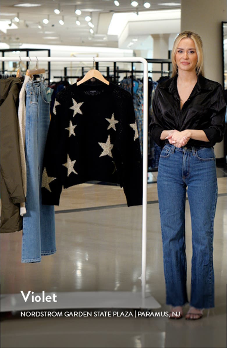 Metallic Star Alpaca & Wool Blend Sweater, sales video thumbnail