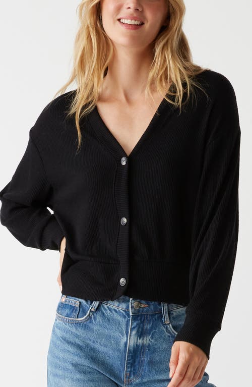 Shop Michael Stars Ilsa Rib Knit Cardigan In Black