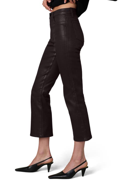 Joe's The Callie Coated High Waist Ankle Bootcut Jeans In Black