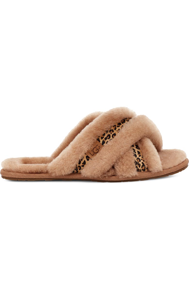 UGG<sup>®</sup> Scuffita Speckles Genuine Shearling & Calf Hair Slipper, Alternate, color,