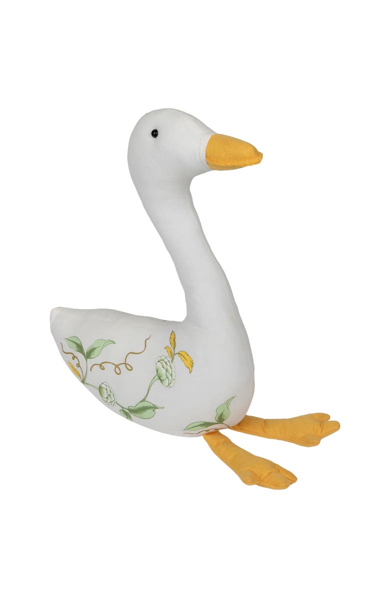 Northlight Plush Floral Easter Goose Decoration - 16", Alternate, color, White