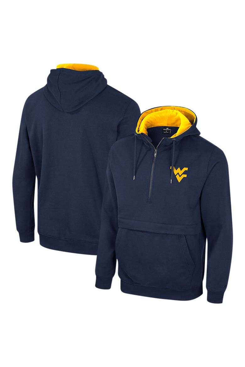 Men's Colosseum Navy West Virginia Mountaineers Half-Zip Hoodie, Main, color, Navy