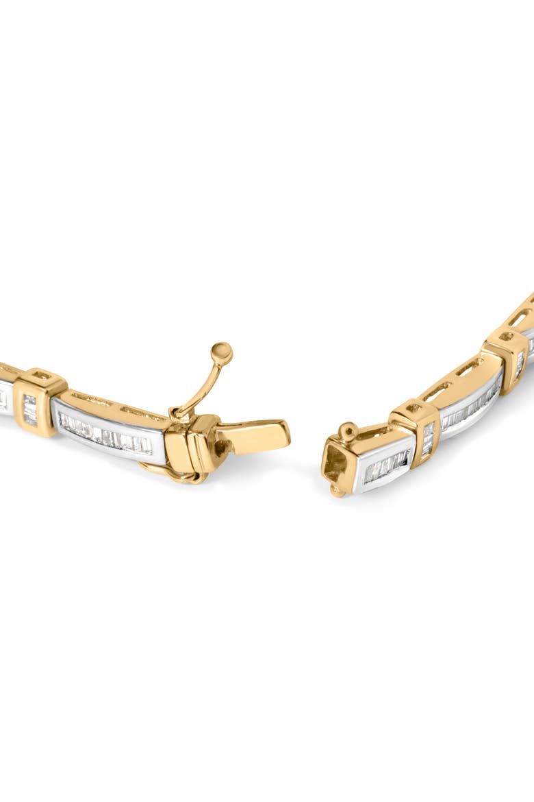 14K Yellow Gold 1.00 Cttw Baguette Diamond Channel Link Bracelet, Alternate, color, Yellow Gold