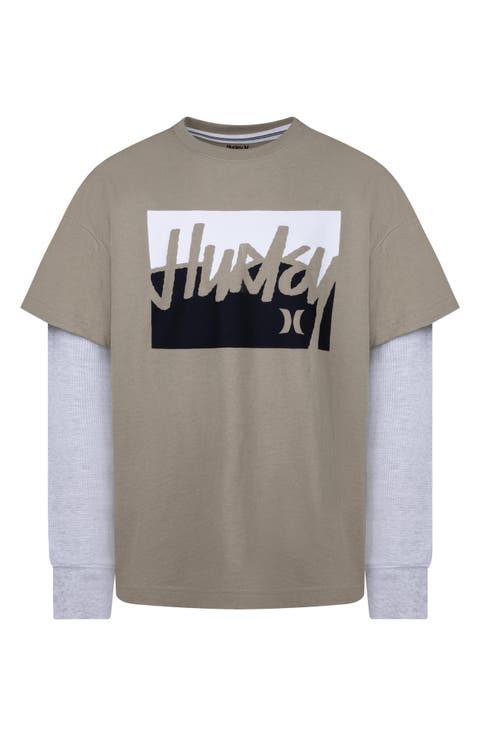 Kids' Graphic Print Long Sleeve Twofer T-Shirt (Big Kid)