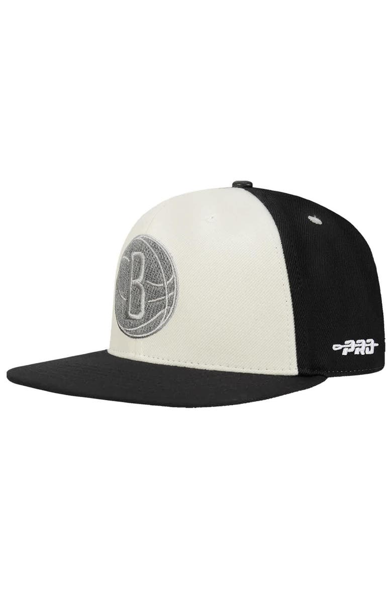 Men's Pro Standard  Cream Brooklyn Nets French Terry Snapback Hat, Alternate, color, Cream