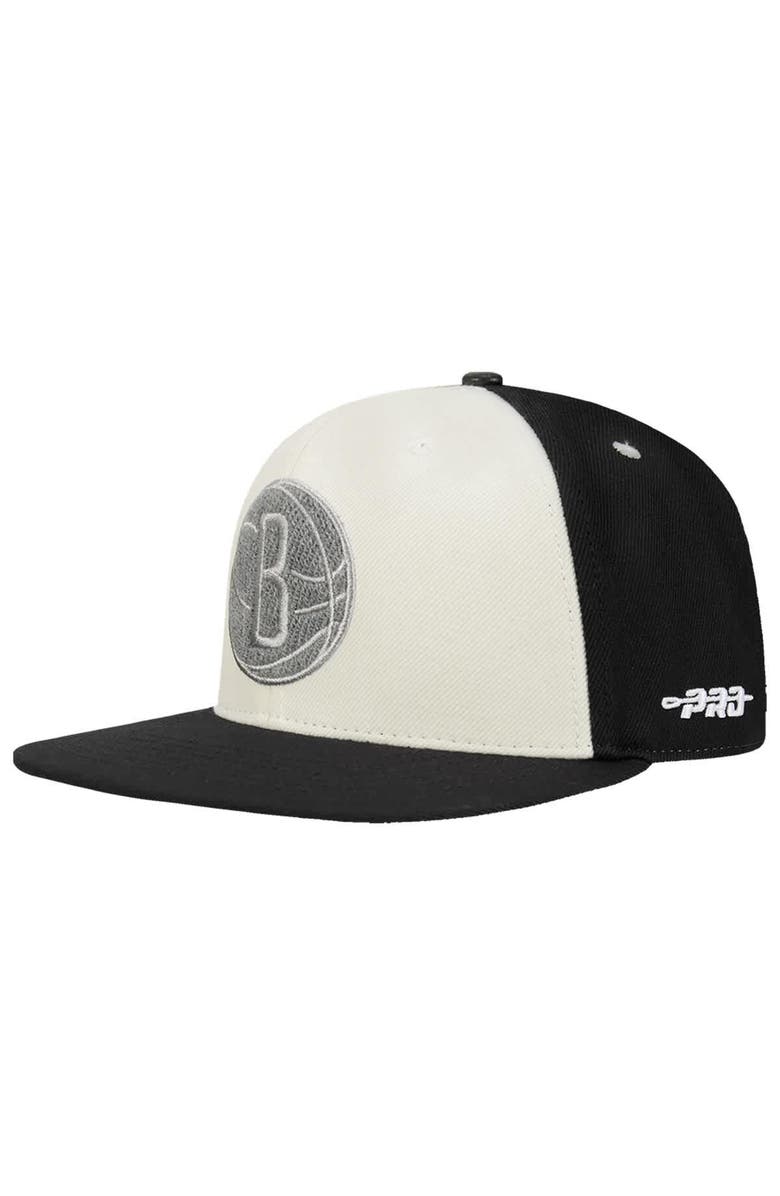 PRO STANDARD Men's Pro Standard Cream Brooklyn Nets French Terry Snapback Hat, Alternate, color, Cream