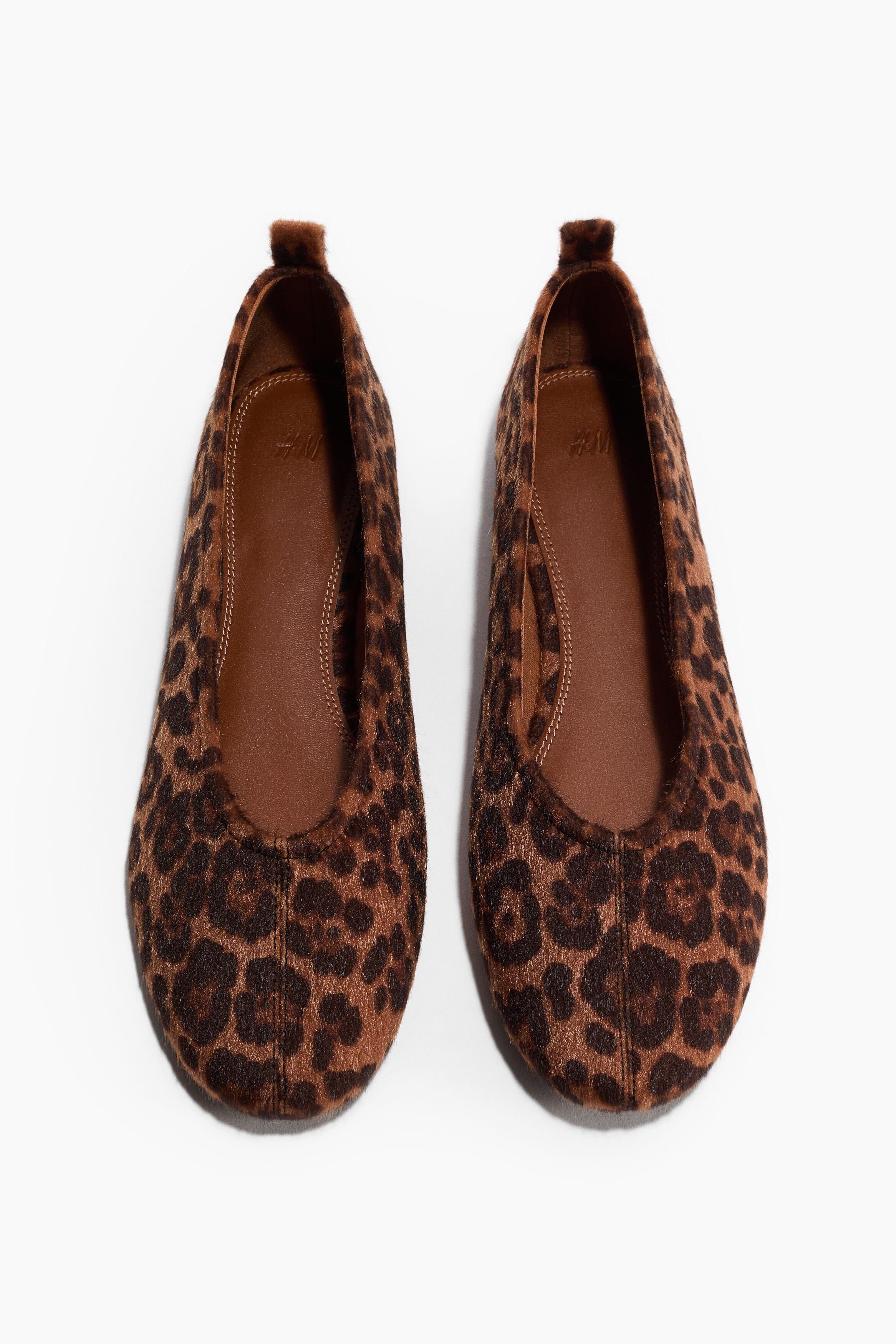 H&M Ballet Flats, Main, color, Brown/Leopard Print
