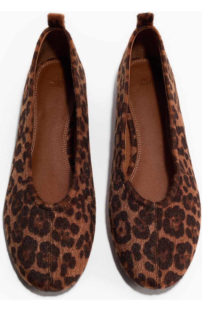 H&M Ballet Flats, Main, color, Brown/Leopard Print