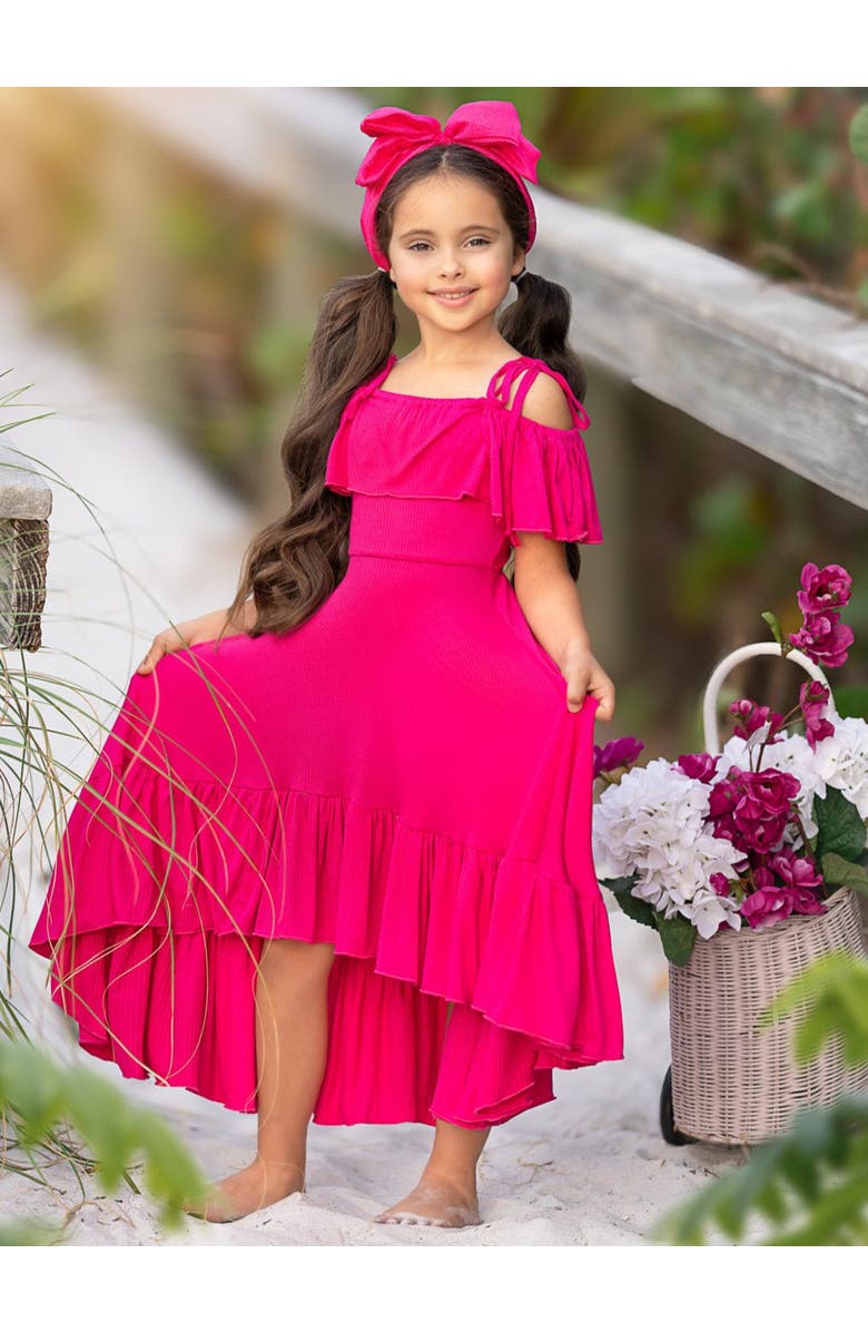 Mia Belle Girls Girls Berry Bliss Hi-Lo Ruffle Dress, Alternate, color, Pink