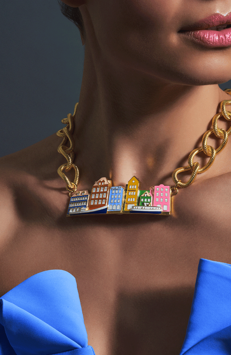 Samantha Siu - New York Willemstad Necklace, Alternate, color, Gold / Multi-Color