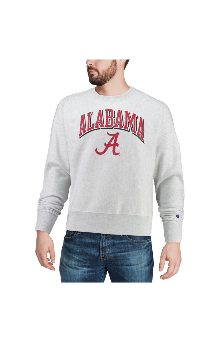 Champion Men's Champion Gray Alabama Crimson Tide Arch Over Logo Reverse Weave Pullover Sweatshirt, Alternate, color, Gray