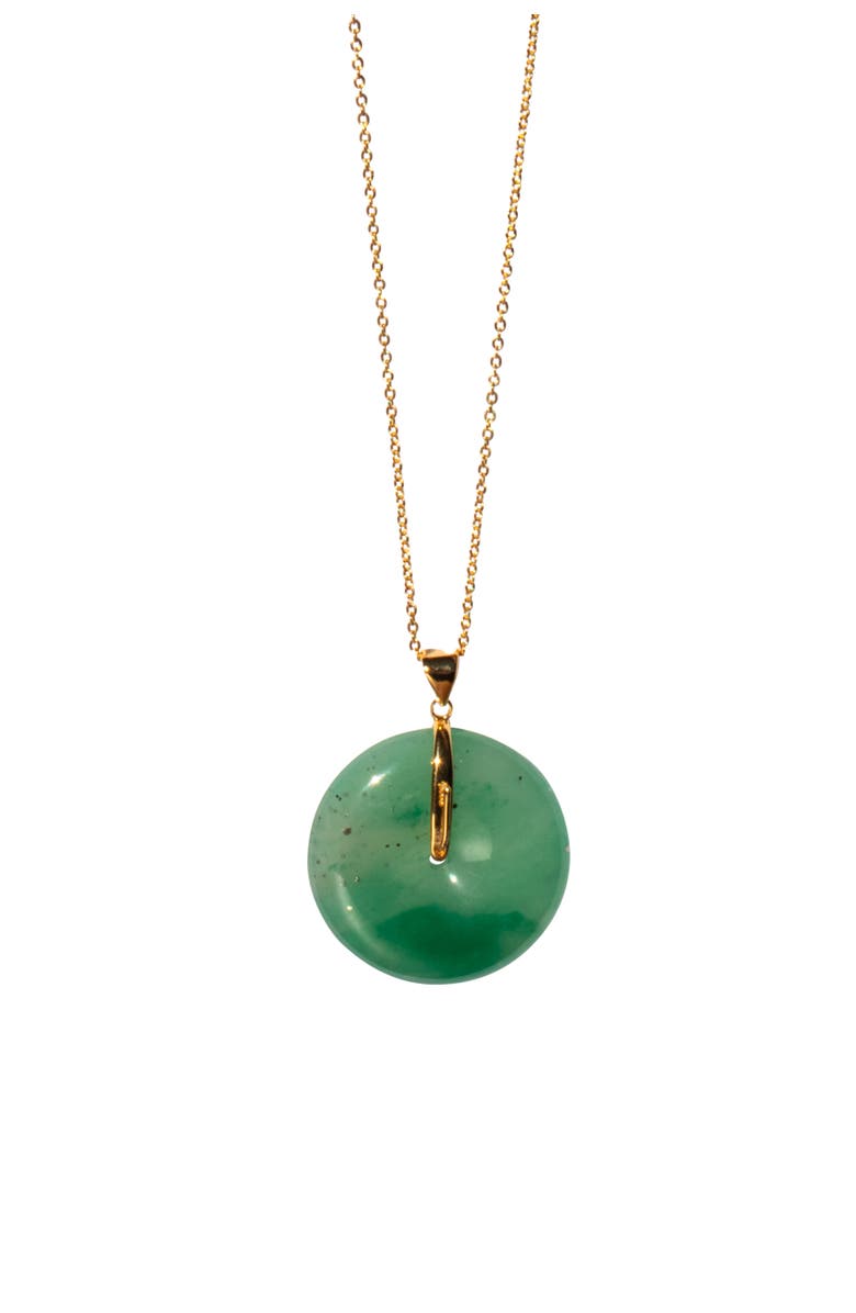 seree Oro Jade Stone Pendant Necklace, Main, color, Green