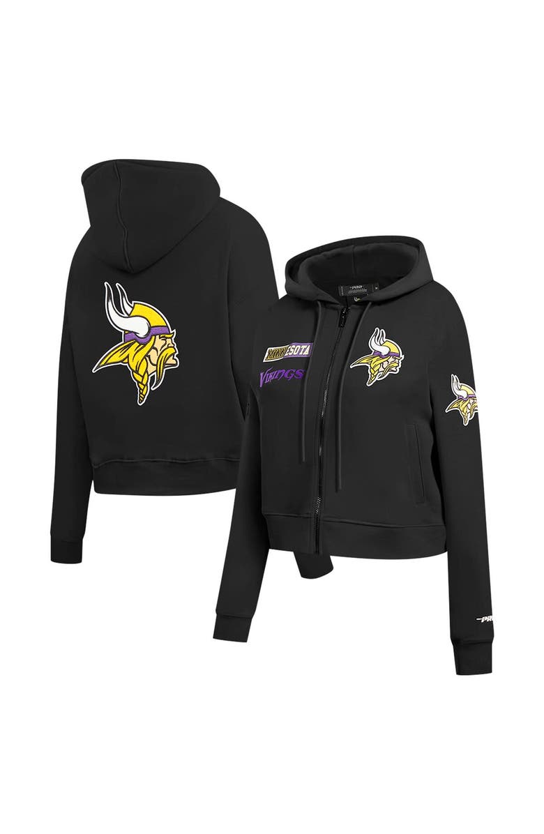 PRO STANDARD Women's Pro Standard Black Minnesota Vikings Split Logo Full-Zip Hoodie, Alternate, color, 