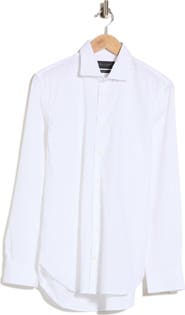 DENIM AND FLOWER Slim Fit Solid Stretch Button-Up Shirt