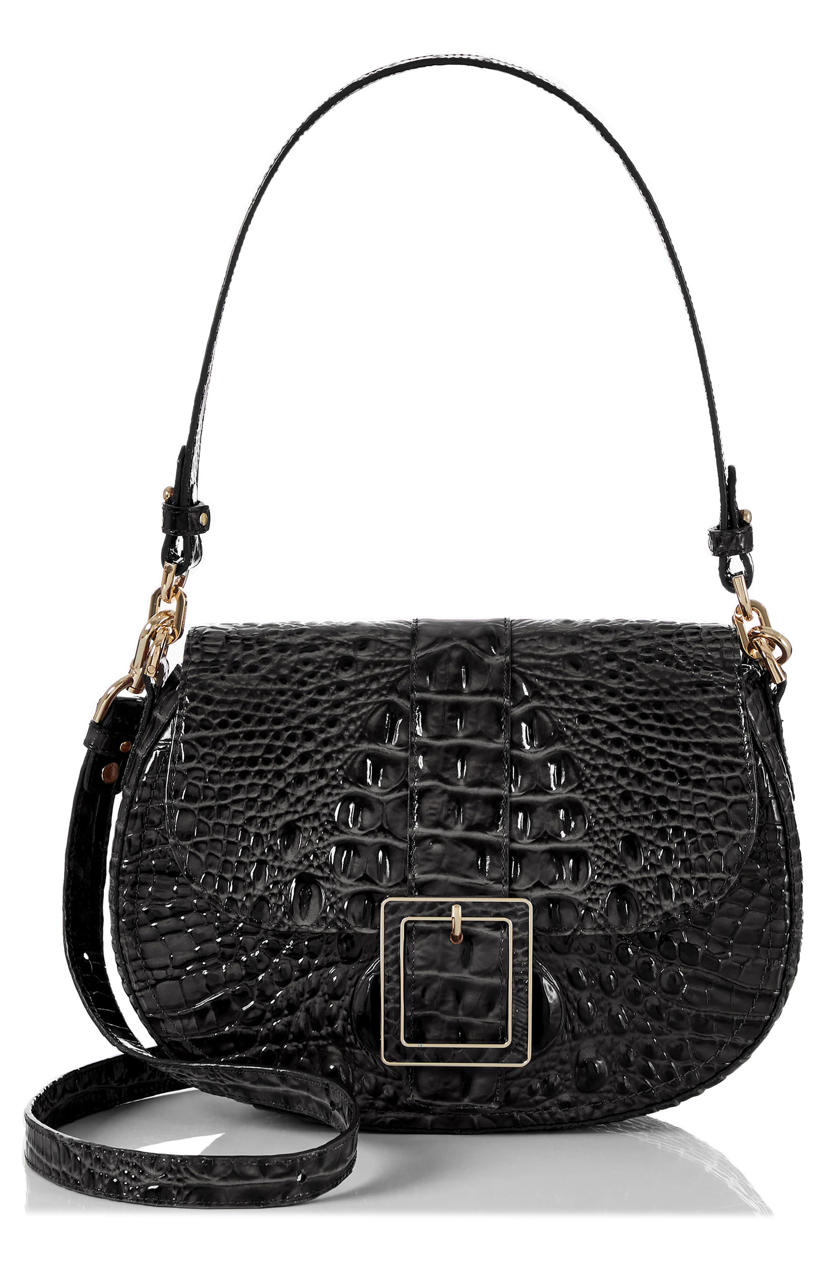 Brahmin Cynthia Croc Embossed Leather Shoulder Bag, Main, color, 