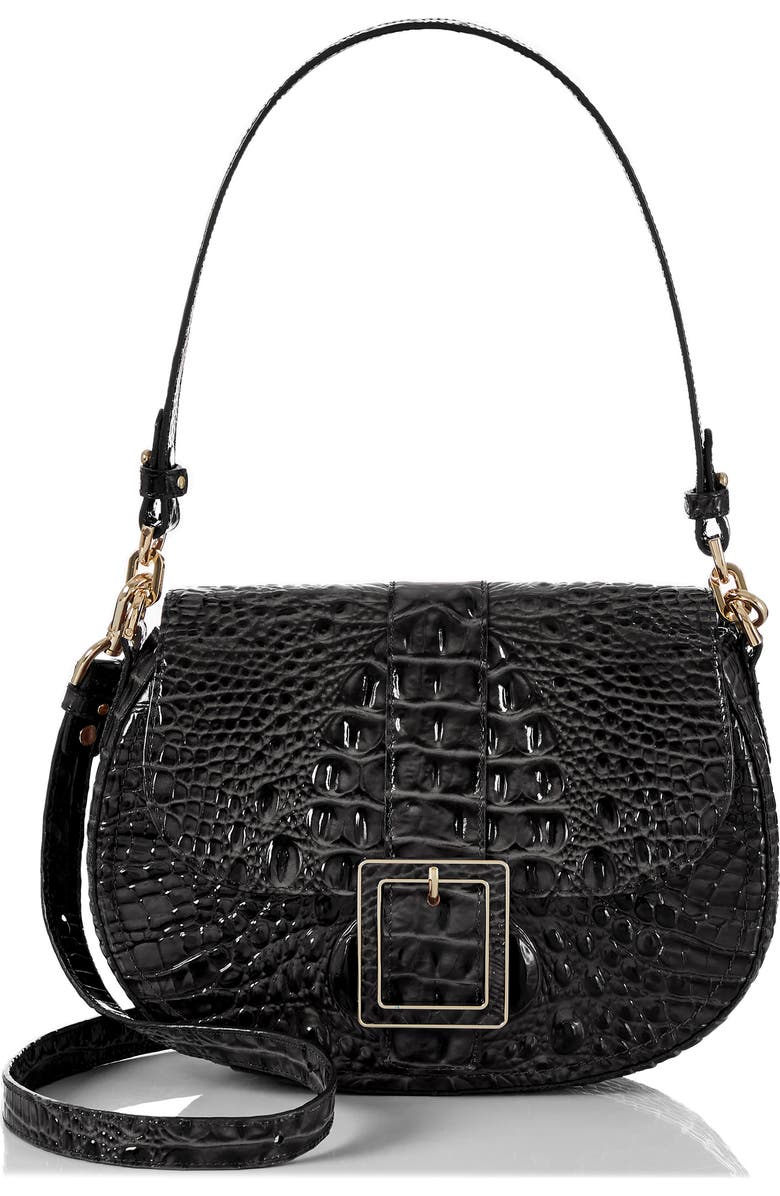 Brahmin Cynthia Croc Embossed Leather Shoulder Bag, Main, color,