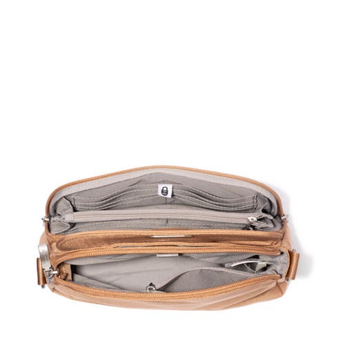 Baggallini Coastal Flip Lock Crossbody Bag In Brown
