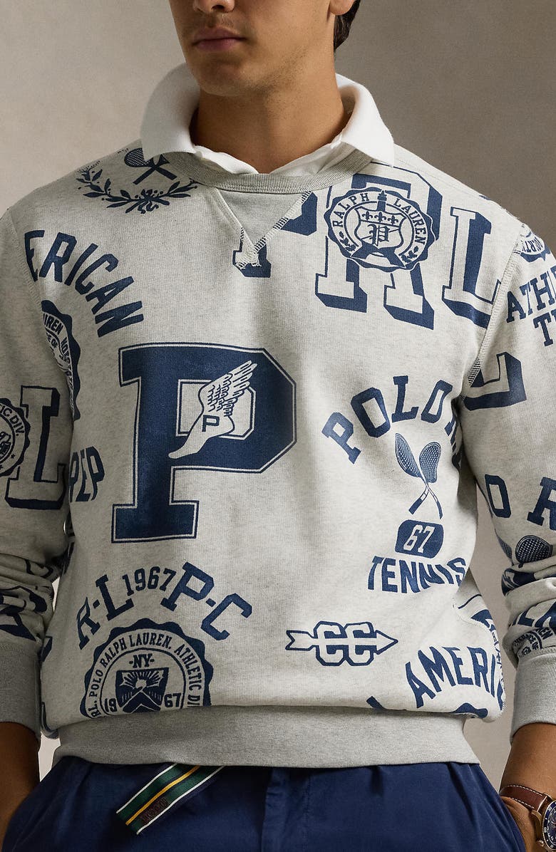 Polo Ralph Lauren Logo Graphic Cotton & Linen Crewneck Sweatshirt, Alternate, color, 