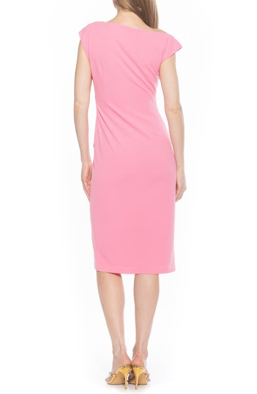 Alexia Admor Lavender One-shoulder Slit Midi Dress In Pink