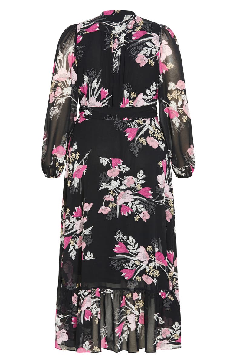 City Chic Samara Long Sleeve Wrap Maxi Dress, Alternate, color,