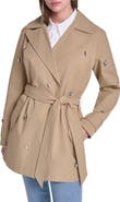 KARL LAGERFELD PARIS Rhinestone Embellished Short Trench Coat