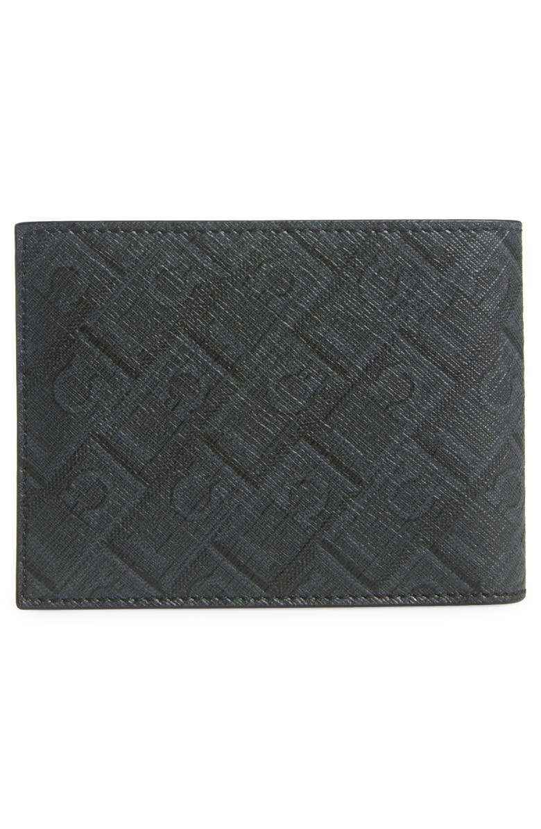 FERRAGAMO Monogram Coated Canvas Bifold Wallet, Alternate, color, Nero/ Grigio