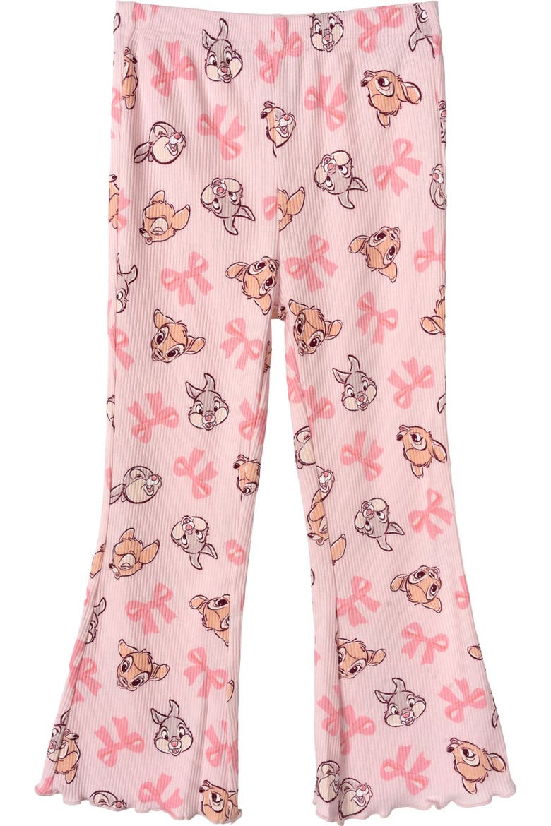 Ribbed Long Sleeve Tee and Pants Set, Alternate, color, Pink Bambi Thumper