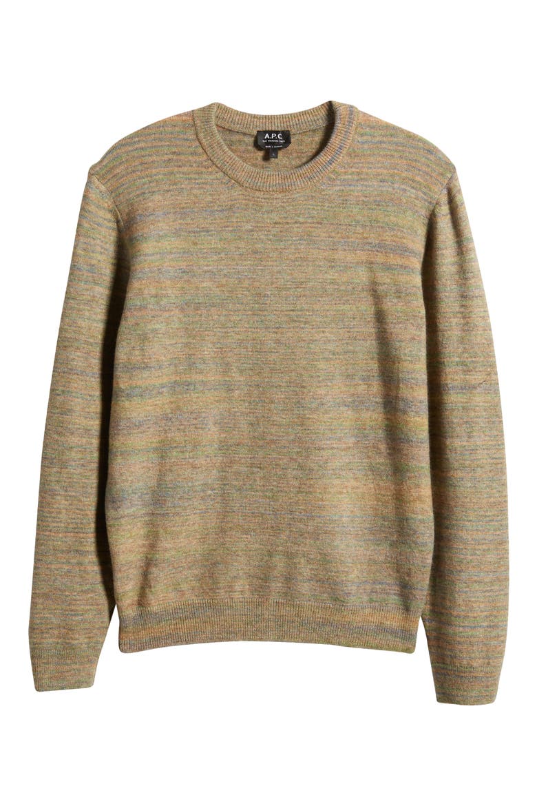 Pull Andrew Space Dye Crewneck Sweater, Alternate, color, LIGHT KHAKI