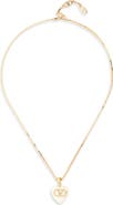 Valentino Garavani Coeur Royal VLOGO Signature Faux Pearl Pendant Necklace