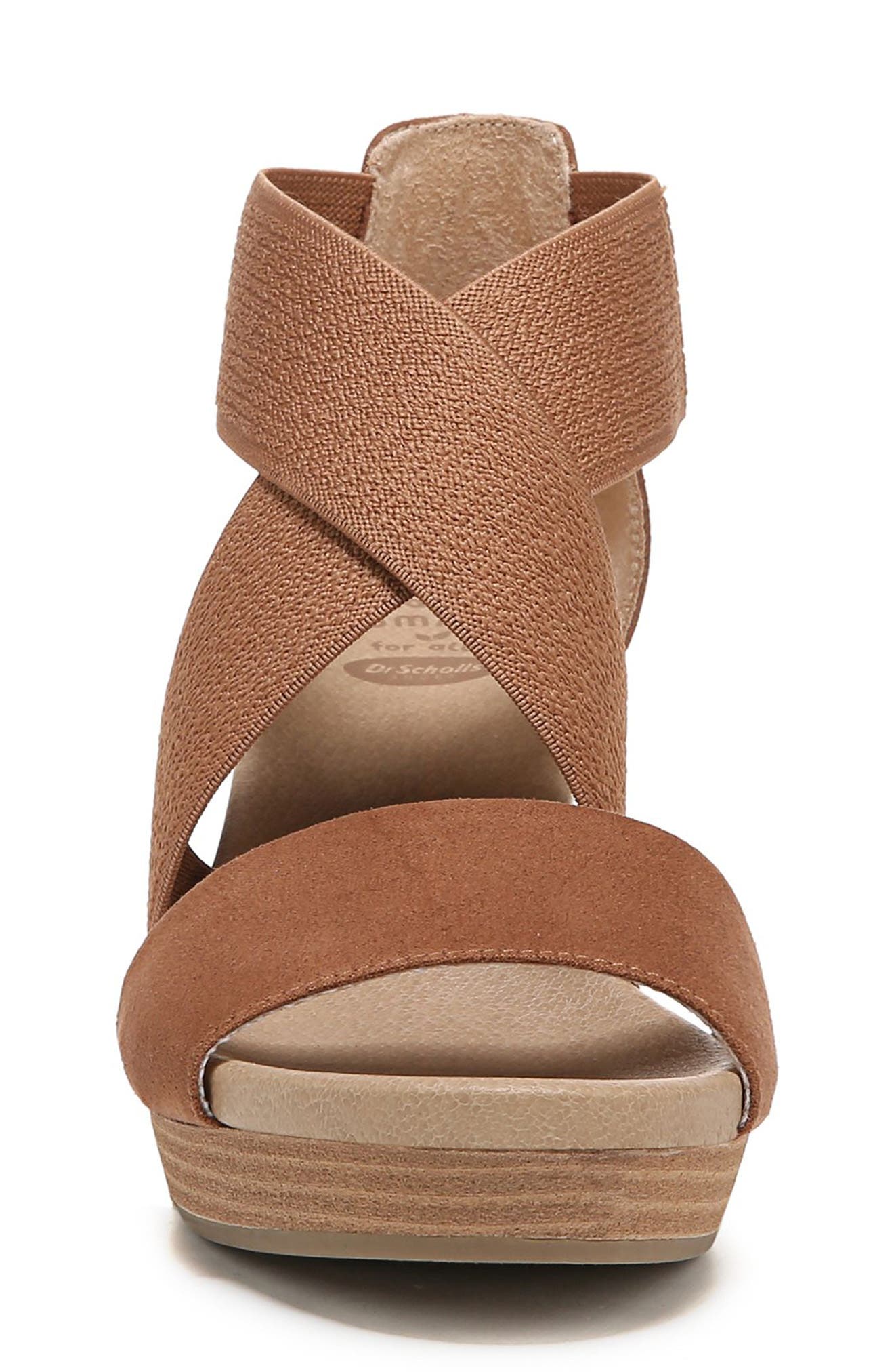 Barton Band Wedge Sandal, Alternate, color, BROWN
