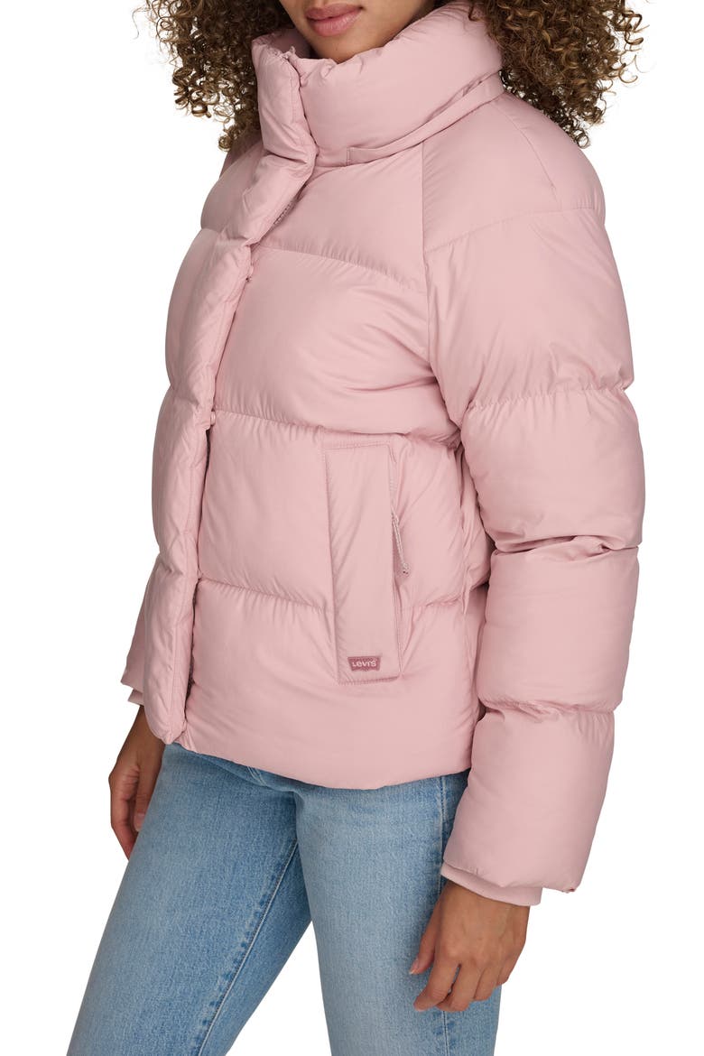Hooded Quilted Puffer Jacket, Alternate, color, PALE MAUVE