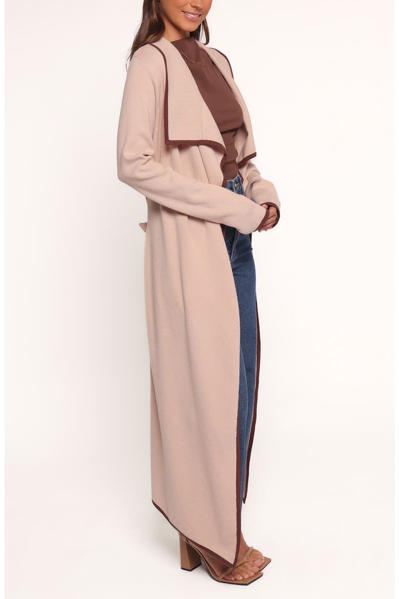 Vallis Contrast Trim Cardigan, Alternate, color, BEIGE
