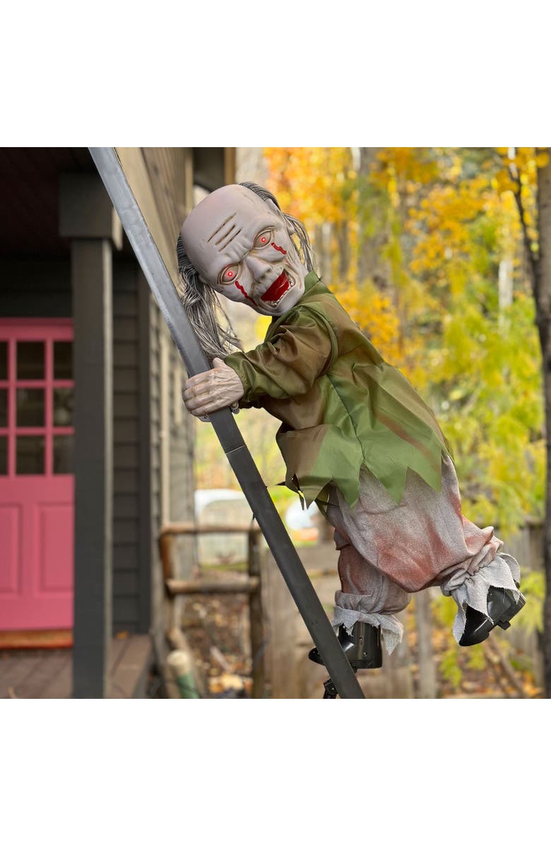 Mr. Halloween 10 ft. Outdoor Ladder Climbing Zombie, Alternate, color, Multicolor