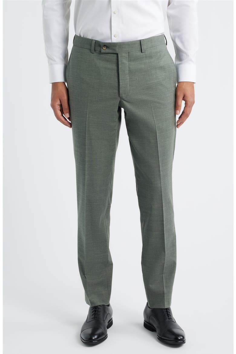 Patrick Stretch Tropical Wool, Silk & Linen Blend Pants, Main, color, OLIVE