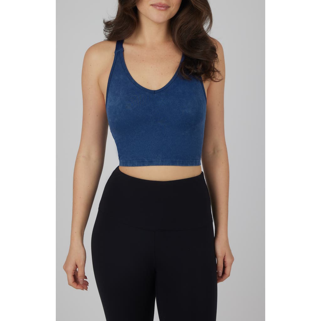 90 Degree By Reflex 2-pack Stone Wash Seamless Alamo Tanks In Pageant Blue/black