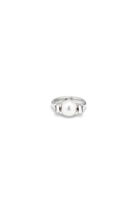 Silver Pearl Accent Ring