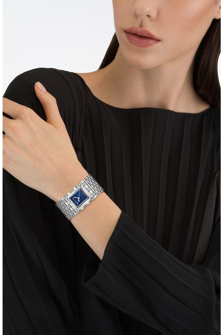 Entrelacé Diamond Bracelet Watch, 18.5mm x 21.5mm, Alternate, color, STAINLESS STEEL