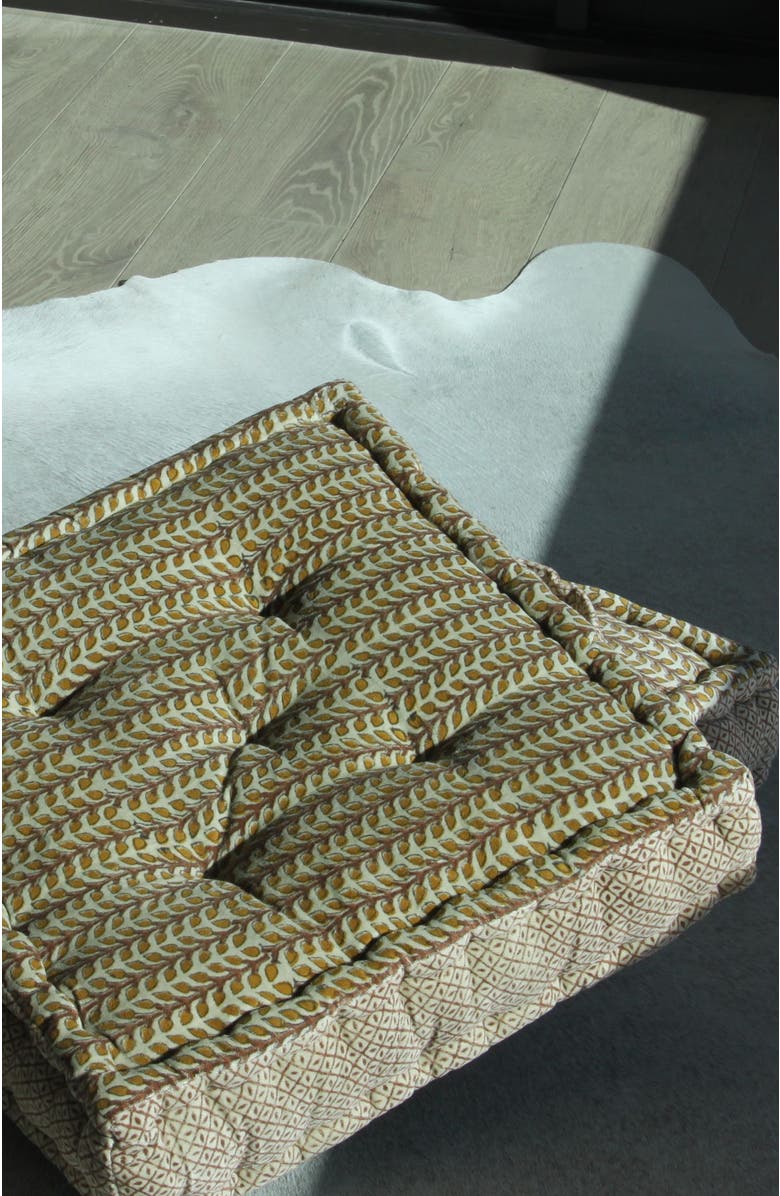 Verve Culture Block Print Meditation Cushion - Square, Alternate, color, Block Print