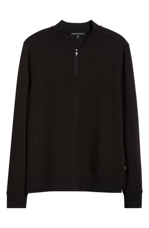 Robert Barakett Vance Half Zip Baseball Collar Pullover In Black