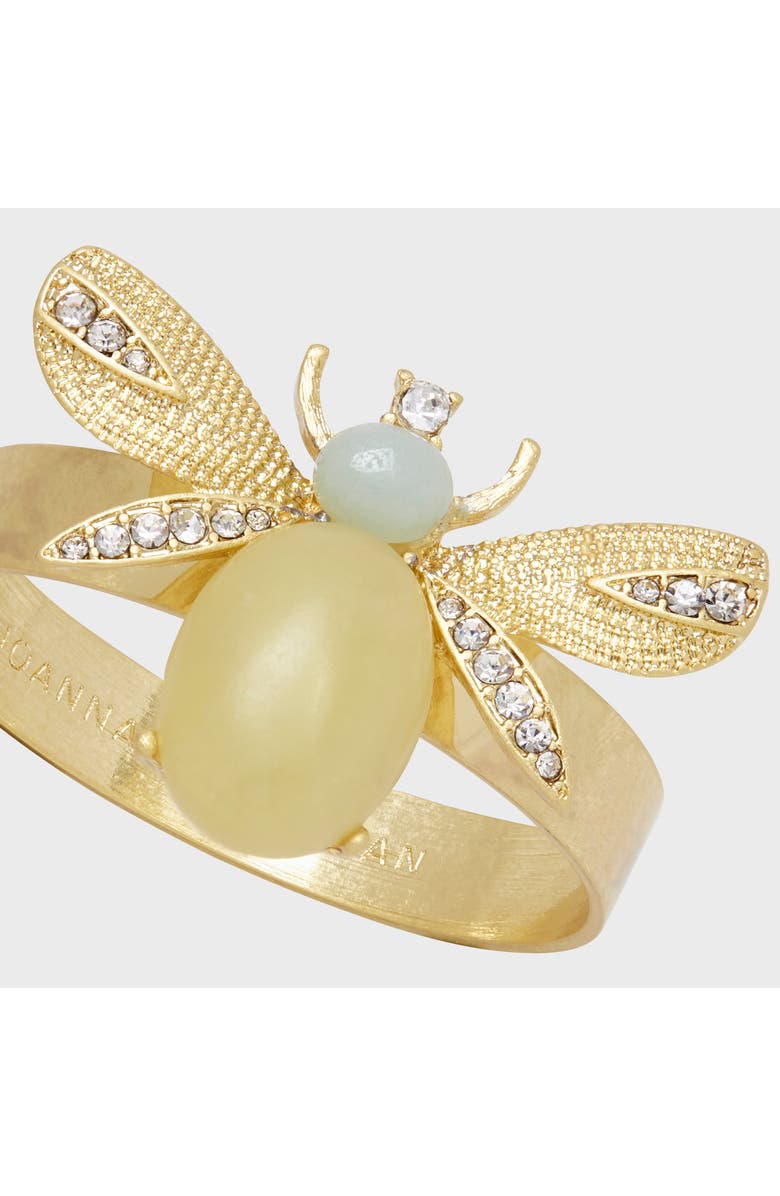 Joanna Buchanan Etched wing bug skinny napkin rings, set of four, Alternate, color, Yellow
