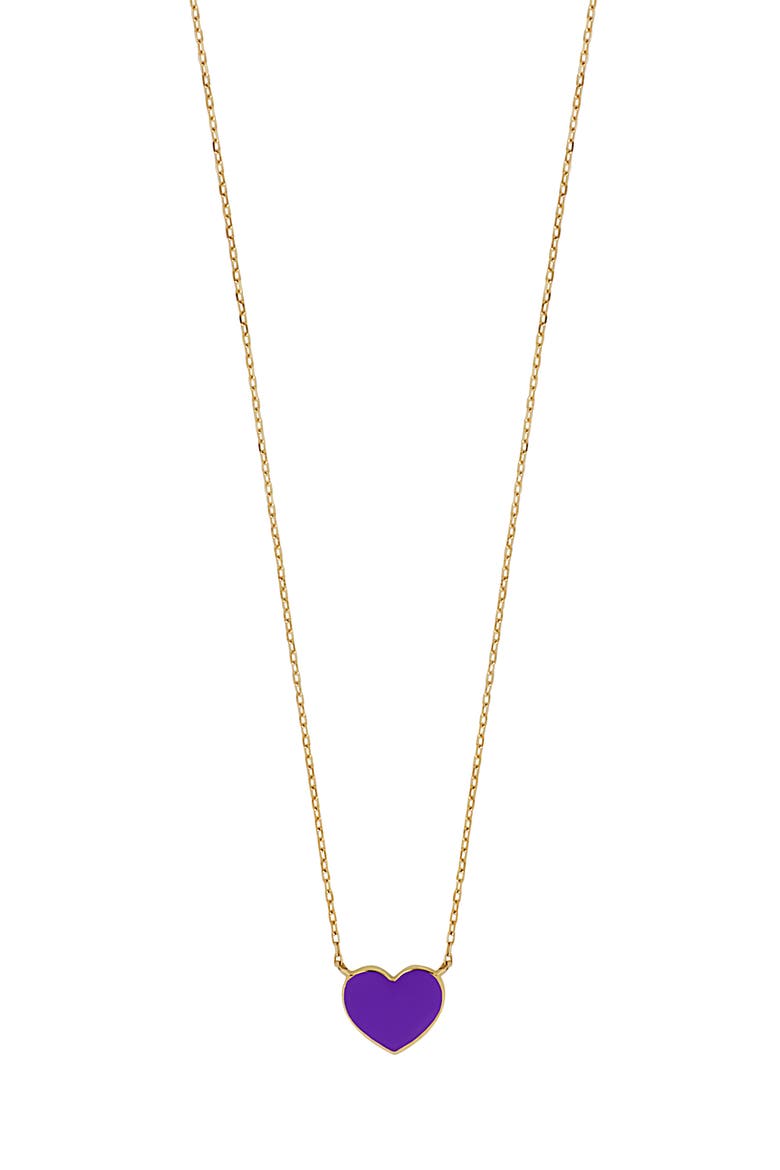 BLG 14K Gold Enamel Heart Pendant Necklace (Nordstrom Exclusive), Main, color, 14K YELLOW GOLD
