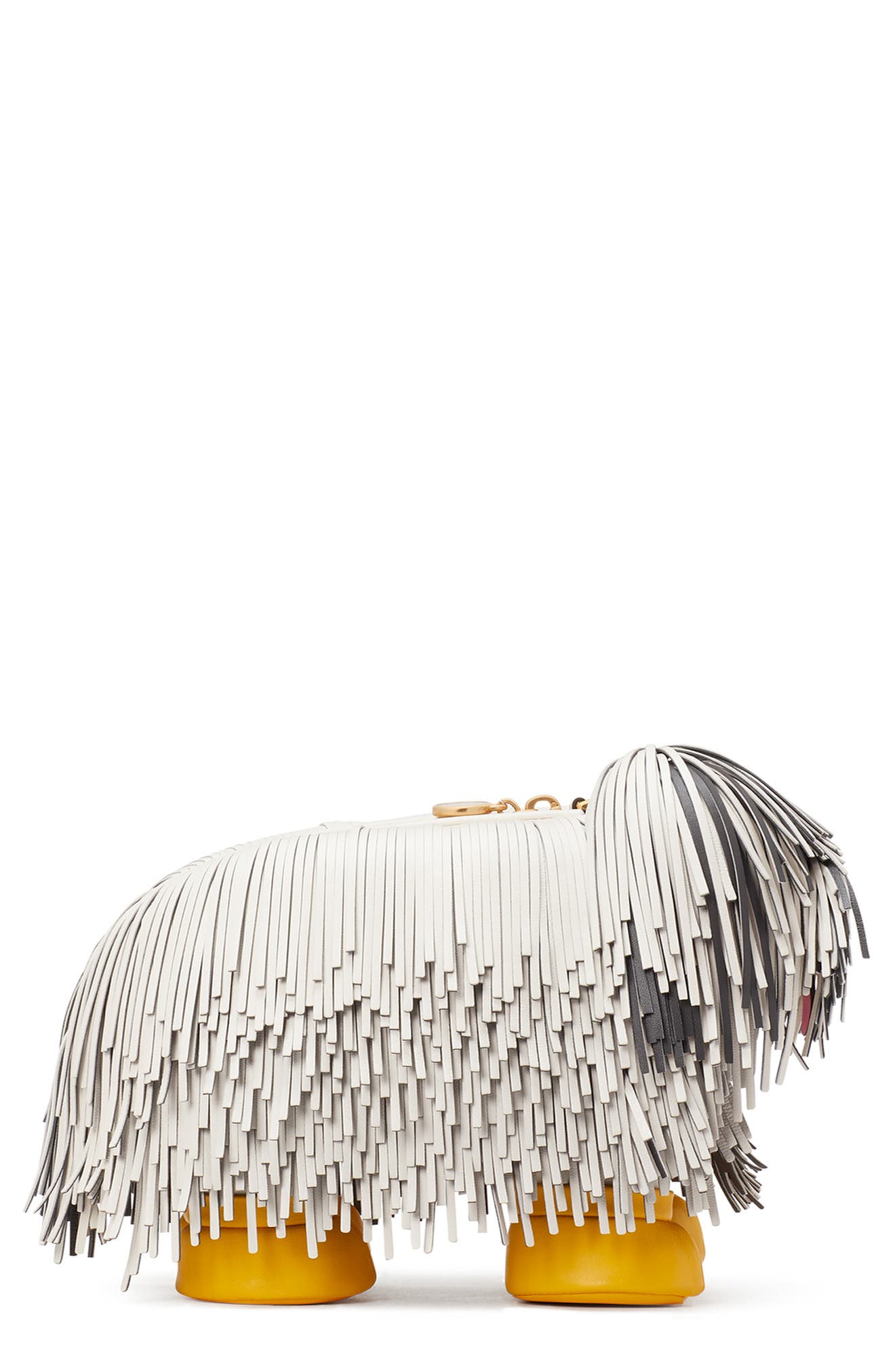 Kate Spade New York scrappy fringed dog leather crossbody bag, Main, color, 