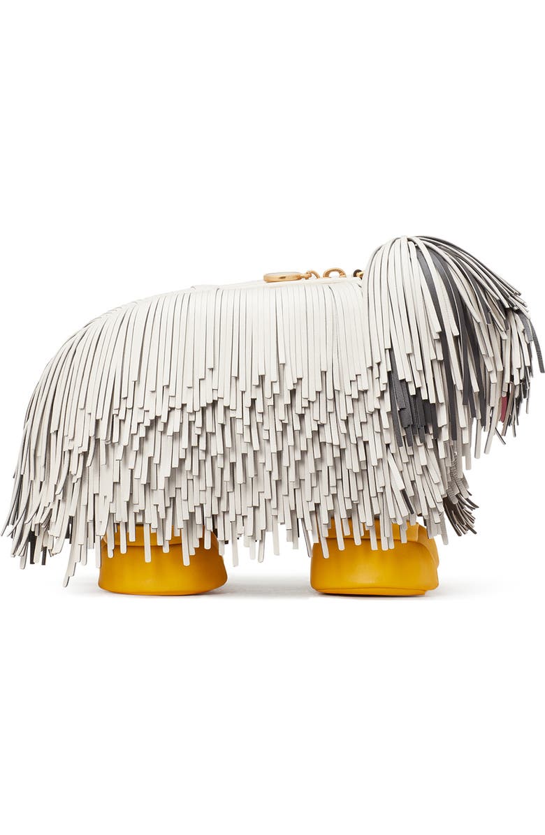 Kate Spade New York scrappy fringed dog leather crossbody bag, Main, color,