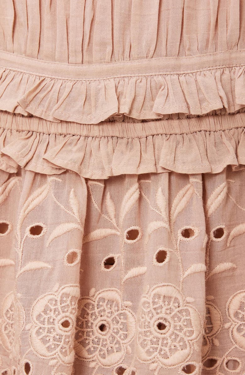 AllSaints Camille Ruffle Eyelet Top, Alternate, color, Plaster Pink