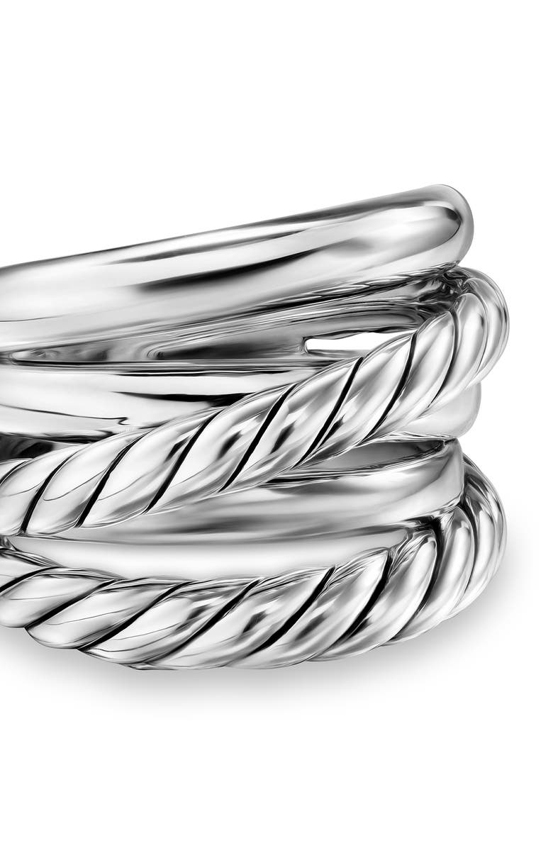 David Yurman Crossover Five Row Ring in Sterling Silver, 17.5mm, Alternate, color, Silver