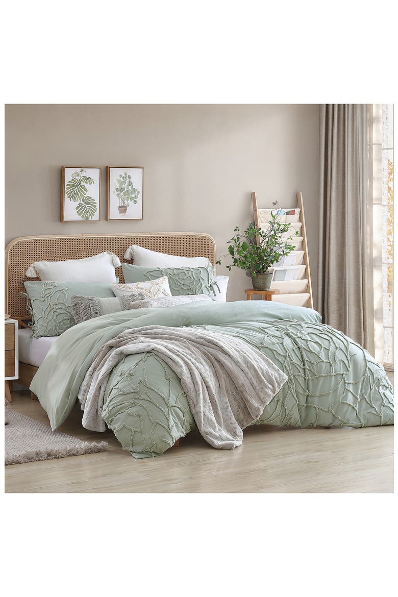 Chenille Rose Comforter & Sham Set, Alternate, color, GREEN