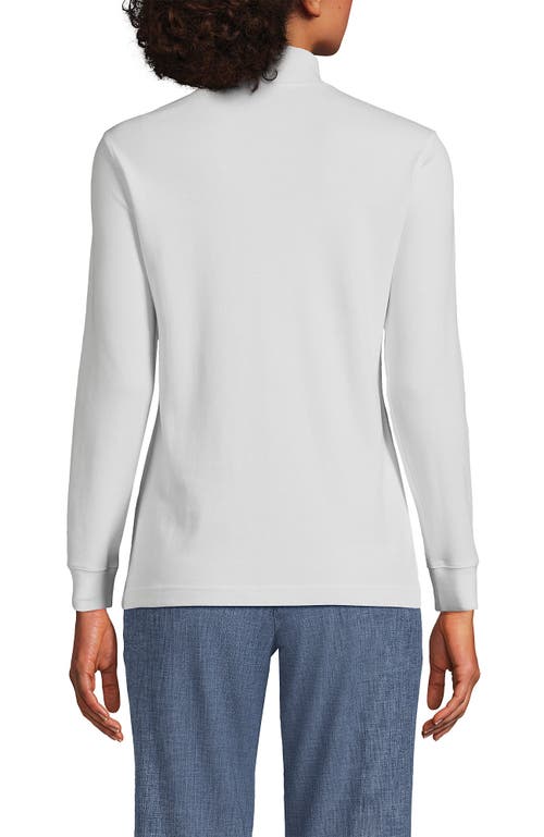 Lands' End Relaxed Cotton Long Sleeve Mock Turtleneck In White