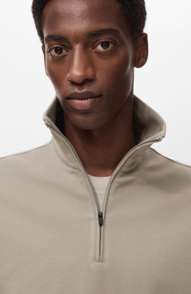 MANGO Thermoregulated Regular Fit Quarter Zip Sweater, Alternate, color, Light/ Pastel Grey