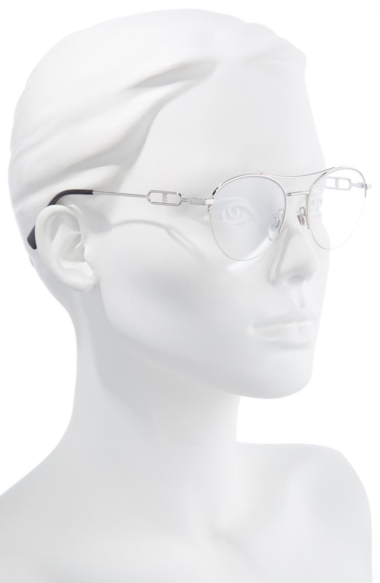 Burberry 51mm Monogram Motif Semirim Optical Glasses, Alternate, color, 